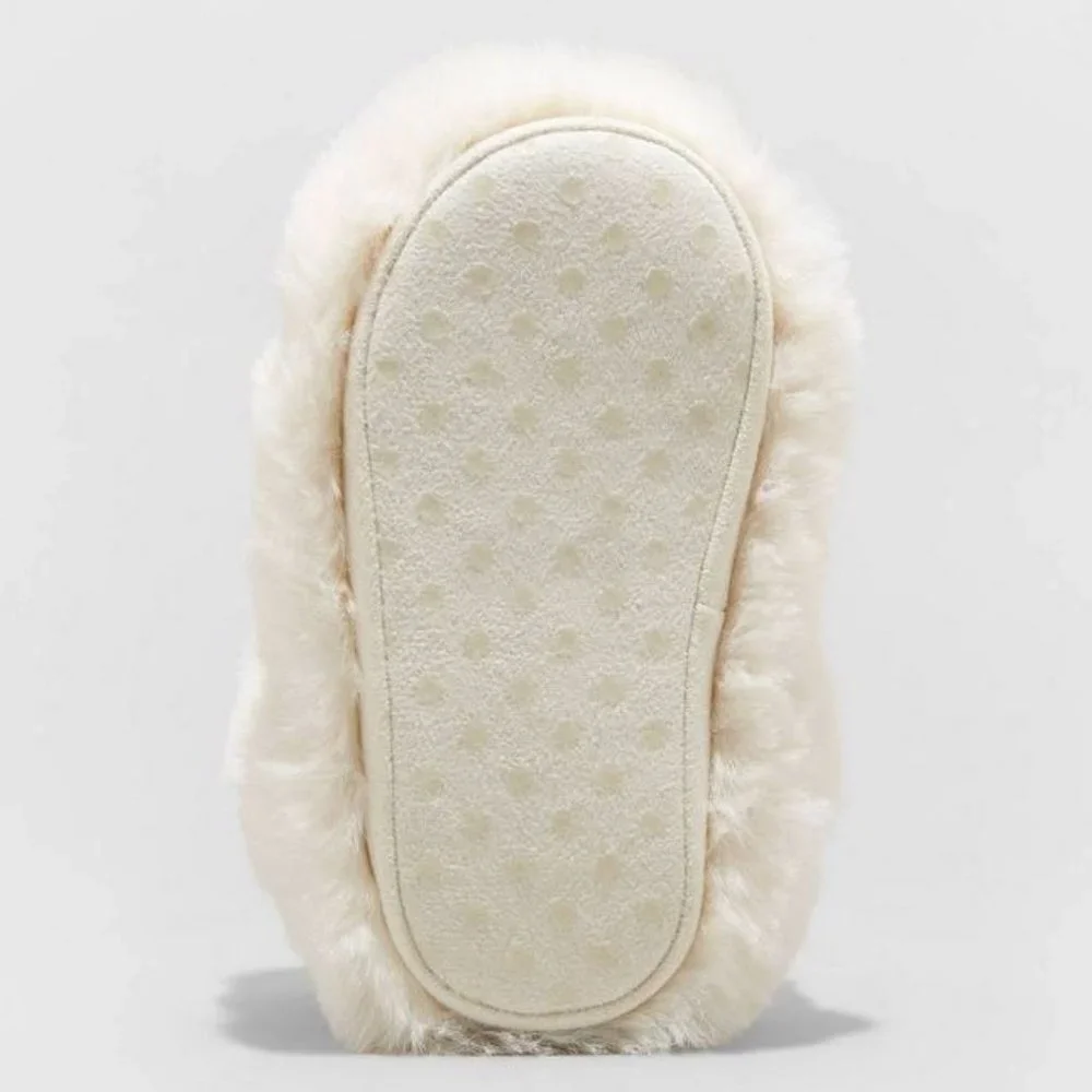 Toddler Girls' Dallas Fur Bootie Slippers Non Slip- Cat & Jack™‎ Cream